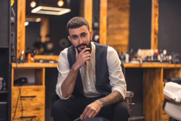 istock Handsome stylish barber at this working place 1457501304