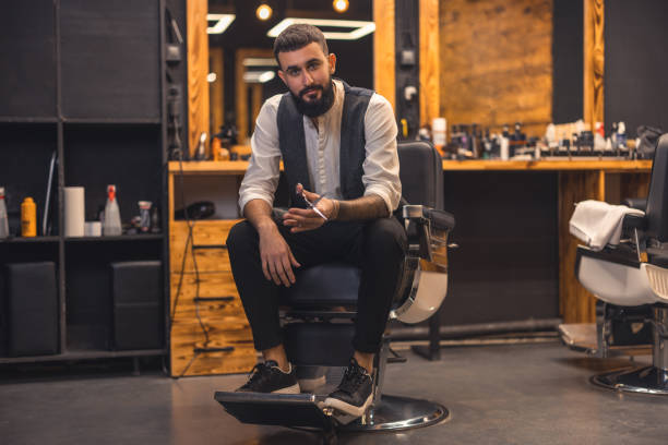 istock Handsome stylish barber at this working place 1457501306
