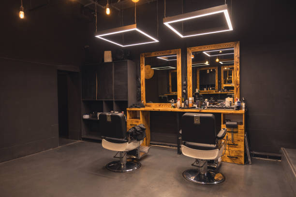 istock Picture of a luxury barbershop with nice interior 1457501976