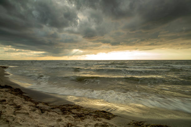 istock Natural landscape from the sea on a cloudy windy day. 1457502173