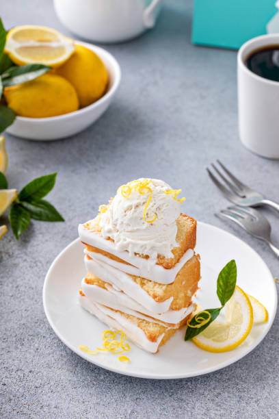 istock Lemon pound cake frreshly baked with sugar glaze 1457502480