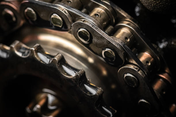 istock Close up of failed timing chain on a cog ready for replacement 1457502582