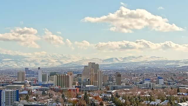 Aerial Reno Nevada Cityscape