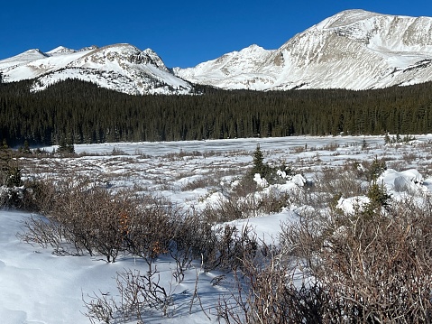 Snowy mountain scenery in Colorado