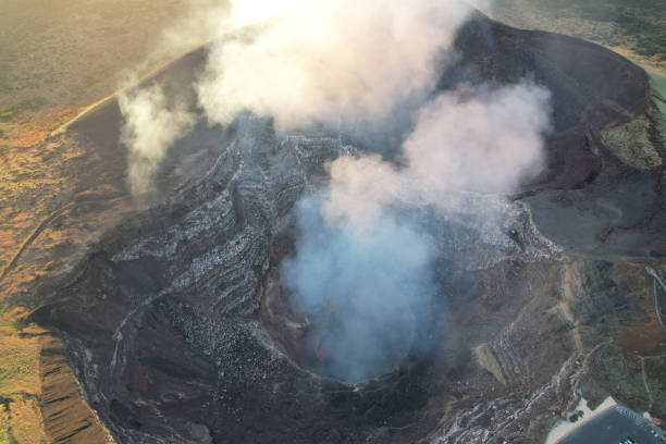 Masaya volcano crater with lava Masaya volcano crater with lava  aerial above top view masaya volcano stock pictures, royalty-free photos & images