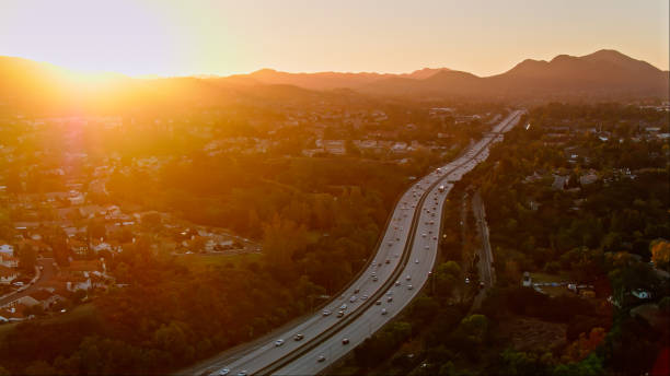 istock High Angle View of Highway at Sunset -- Thousand Oaks, CA 1457515847