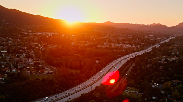 istock Thousand Oaks, CA Sunset Over Highway With Lens Flare 1457515873