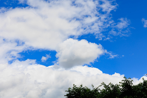 Blue sky in summer sunlight sunny day background