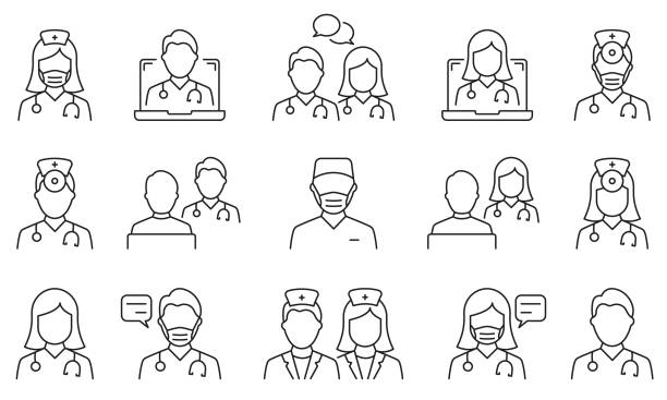 Doctors Line Icon Set. Medic Specialists and Patient Consultation Linear Pictogram. Online Medical Support Outline Icon. Medicine Info Speech Bubble. Editable Stroke. Isolated Vector Illustration Doctors Line Icon Set. Medic Specialists and Patient Consultation Linear Pictogram. Online Medical Support Outline Icon. Medicine Info Speech Bubble. Editable Stroke. Isolated Vector Illustration. 999 call center stock illustrations