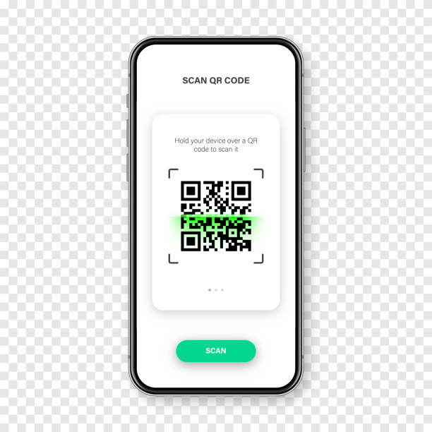 illustrations, cliparts, dessins animés et icônes de scanner de code qr, application de lecture pour smartphone. code de suivi d’identification. numéro de série, id du produit avec informations numériques. magasin, supermarché scan étiquettes, étiquette de prix. illustration vectorielle. - bar code reader illustrations