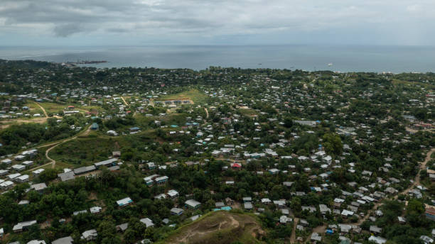 istock Aerial view from Honiara's hilly suburbs looking towards the west. 1457532148