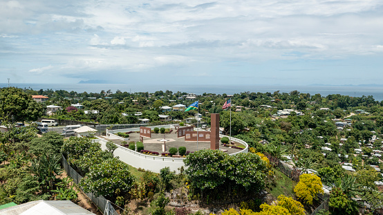 The American war memorial overlooking Honiara city.