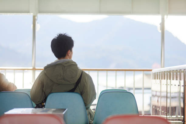 Japanese young man enjoy traveling alone