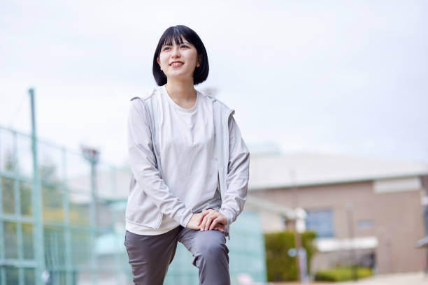 istock Japanese woman exercising 1457538707
