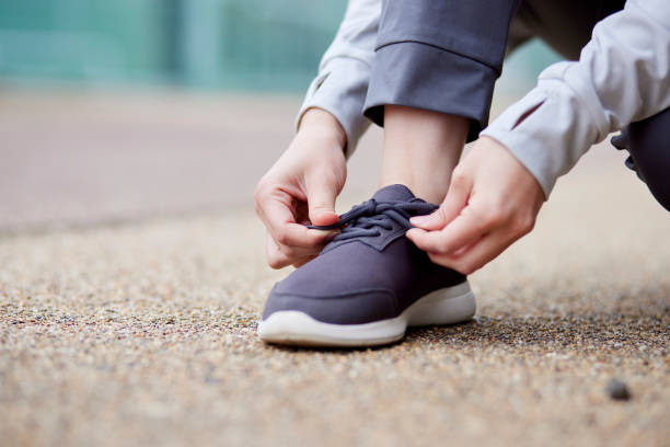 istock Japanese woman exercising 1457538722