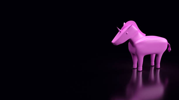 istock The pink unicorn on black background  3d rendering 1457546947