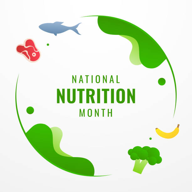 National Nutrition Month Design Background National Nutrition Month Design Background Nutrition Week  stock illustrations