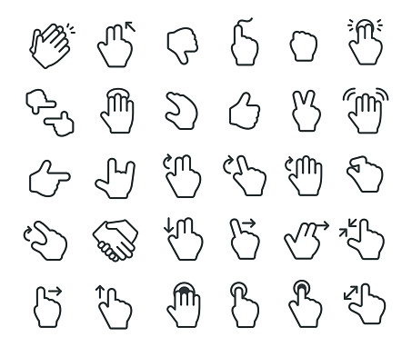 Touch screen gesture vector icon