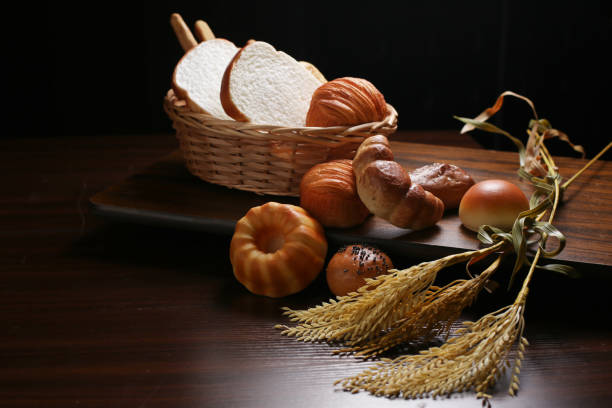 the Still life with breads and wheats
