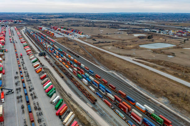 istock Canadian Pacific CPRailway Vaughan Intermodal Terminal in Kleinburg, Canada 1457554424