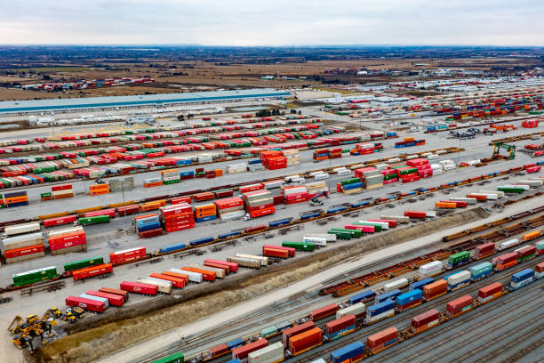 istock Canadian Pacific CPRailway Vaughan Intermodal Terminal in Kleinburg, Canada 1457555043