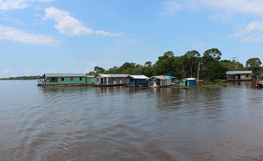 Houseboats on the Amazon River