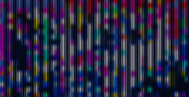 abstrakter glitch neonstreifen licht psychedelisches konzept cyberpunk hintergrund - gamer video game video computer stock-grafiken, -clipart, -cartoons und -symbole