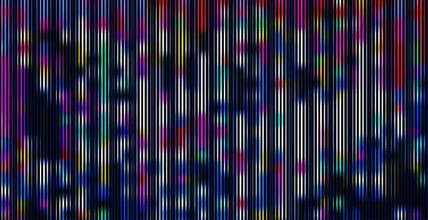 Vector illustration of abstract glitch neon stripe light psychedelic concept cyberpunk background