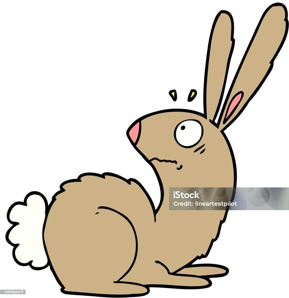 Stunned Rabbit Cartoon Startled Bunny Rabbit Stock Illustration - Download Image Now ...