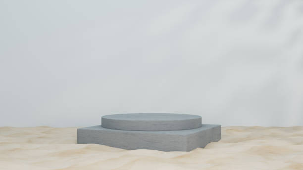 istock 3d rendering mock up scene with podium geometry shape for product display.  Cosmetic bottle 1457566162