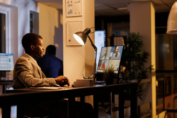 istock Manager discussing marketing strategy with remote team 1457569468
