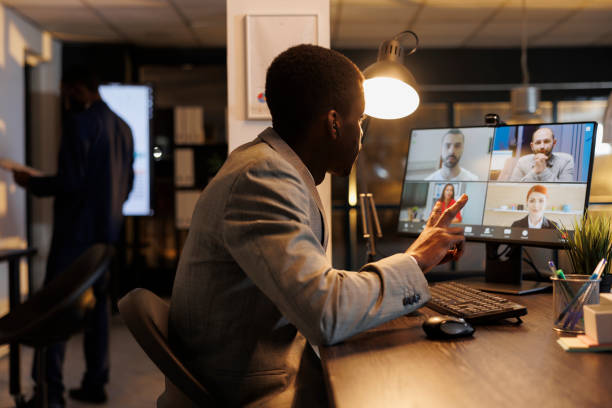istock Executive manager planning company investment with remote colleagues 1457570038