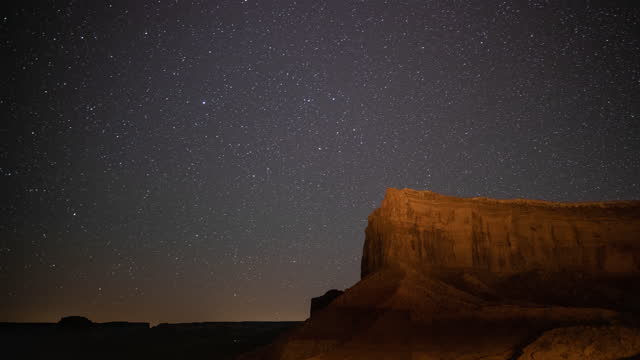 Monument Valley Night sky time lapse