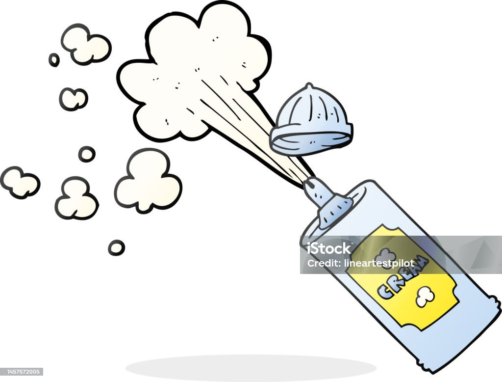 Freehand Drawn Cartoon Squirting Whipped Cream Stock Illustration