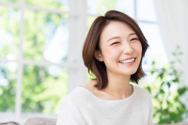 attractive asian woman relaxing