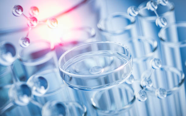 istock Chemical glassware in the laboratory, 3d rendering. 1457575944