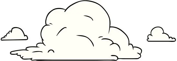 Vector illustration of hand drawn cartoon doodle of white large clouds