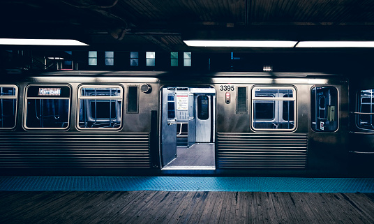 New York Metro Train at Time Square Station