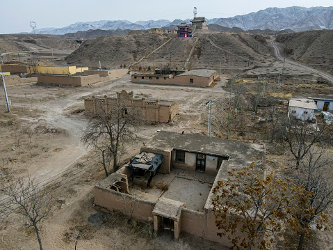 The mosque built in Chinese temple style in Ningxia Province, China