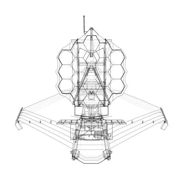 Vector illustration of James Webb Space Telescope. Vector