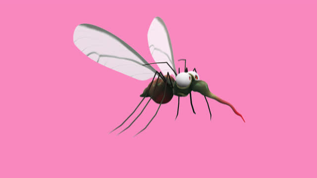 Fun 3D cartoon mosquito (with alpha channel included)