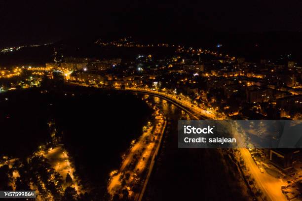 Aerial View Of Cluj Napoca City By Night Urban Landscape Stock Photo - Download Image Now