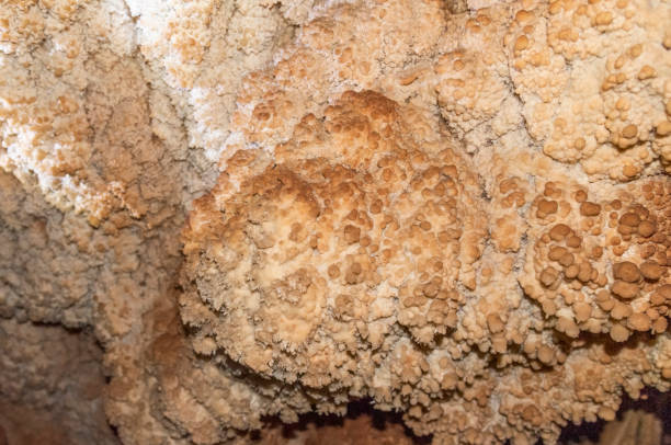 stalactites and stalagmites in an underground cave