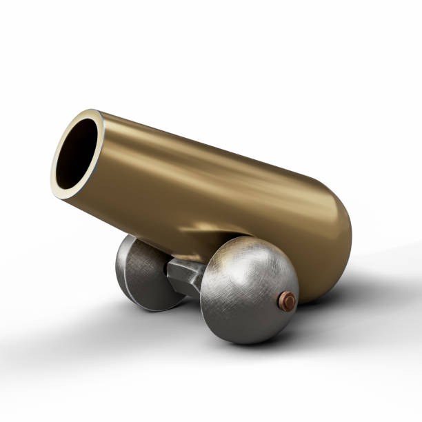 istock Vintage Medieval Gold Cannon. 3D Illustration. File with Clipping Path. 1457604386