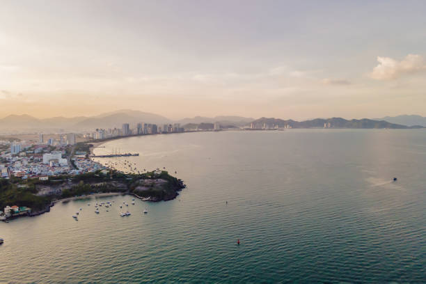 istock The cable car at Nha Trang beach. Aerial view from drone 1457608439