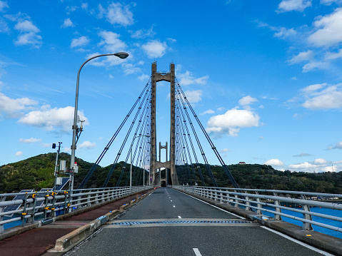 Yobuko Bridge, which connects Kabeshima Island and mainland Kyushu across the Genkai Sea in Yobuko Town, Karatsu City, Saga Prefecture, on a sunny day in December 2022.