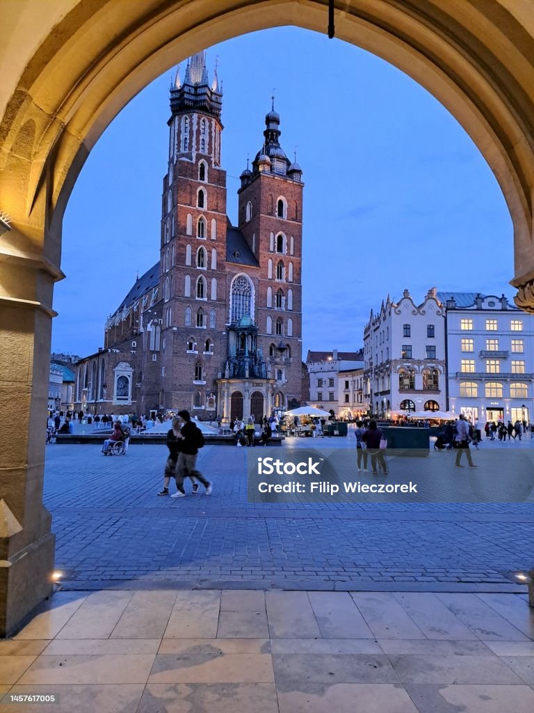 St. Mary's Basilica in Krakow Architecture Stock Photo