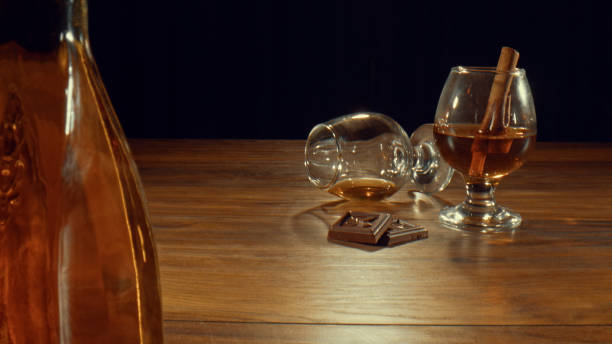 istock Glass of cognac or brandy maybe whiskey 1457618211