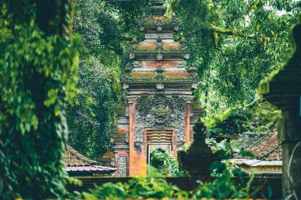 Gate in Tirta Empul temple Bali stock photo