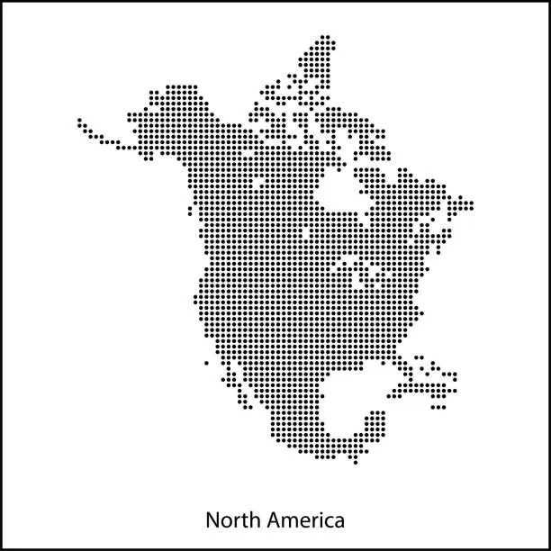 Vector illustration of North America map